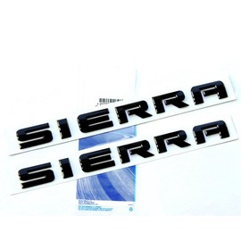 Yoaoo 2Pack OEM Black Sierra Nameplates Letter Emblems Badges Glossy Compatible with 2500Hd 3500Hd Sierra