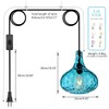 Qufute Mid-Century Modern Plug in Pendant Light Fixture,Blue Glass Pendant