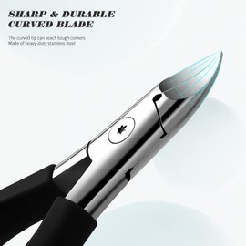 FVION Podiatrist Toenail Clippers, Professional Thick & Ingrown Toe Nail Clippers for Men & Seniors, Velvet-Soft Handle Toenail Cutter/Colorful Nail Clippers, High Grade Stainless Steel