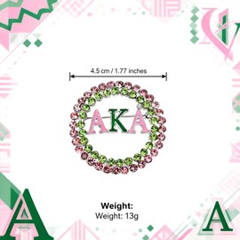 5 Pcs Paraphernalia Sorority Gifts Brooch Pin Rhinestone Greek Sorority Brooch Pin Pink Green Crystal Lapel Pin for Sisters Ladies Graduation (5pcs)