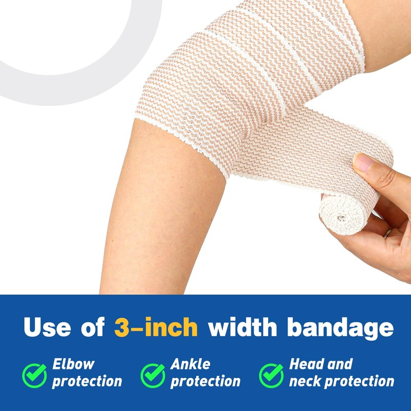 AZEN Premium 4 Pack Elastic Bandage Wrap (2x2", 2x3"), Compression