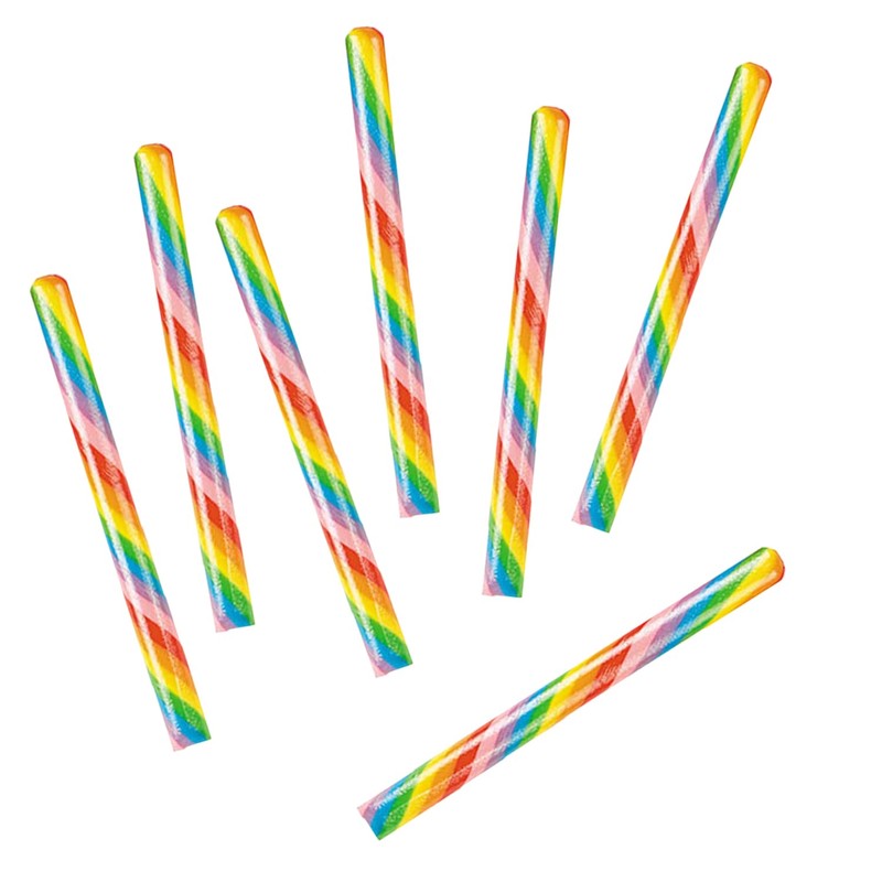 Fruidles Candy Cane Sticks Suckers, Old-Fashioned Multicolored Lemon Flavor, Individually