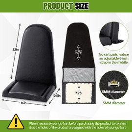 DaisyInner Single Go Kart Seat Adjustable 1 Saddle Replacement Seat for Racing Balancing Vehicle, Go Kart Parts, Black