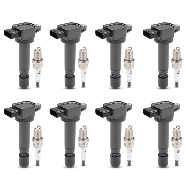 JDMON UF574 Set of 8 Ignition Coils Pack and Spark