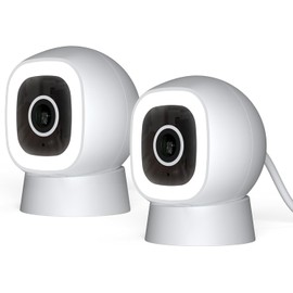 Luna 2K AI Wired Cameras for Home Security, Outdoor/Indoor, Wi-Fi 6, Smart Alerts, Color Night Vision, Spotlight/Siren, Magnetic Mount, Cloud & CVR Storage, 2-Way Audio (2-Pack, White)