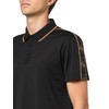 GUESS Mens Eco Quattro G Tape Polo, Jet Black/Coconut Latte