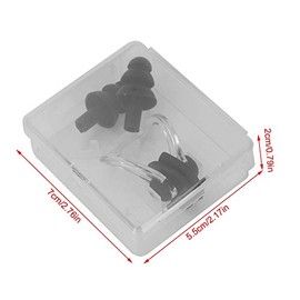 tapones para nadar, Los tapones para los oídos y el clip para la nariz que nadan, los tapones para los oídos para nadar los tapones para los oídos Clips impermeable para la nariz(3.50*3.00*2.50cm-Black)
