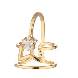 Star Fingertip Opening Ring Nail Ring Women Knuckle Finger Manicure Nail Jewelry (Gold, 0.5 * 1.9CM)