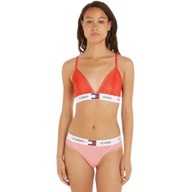 Tommy Jeans Women's Triangle Bra Unlined Stretch, red