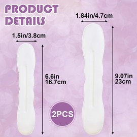 VARMDUKKE 2PCS Hair Bun Maker, 2 Sizes Non-Slip Buns Lazy Curler Clip Tie for Women, Reusable Sponge Hair Bun Shaper Updo Hairstyles Accessories for Weddings, Parties, Daily Use - White