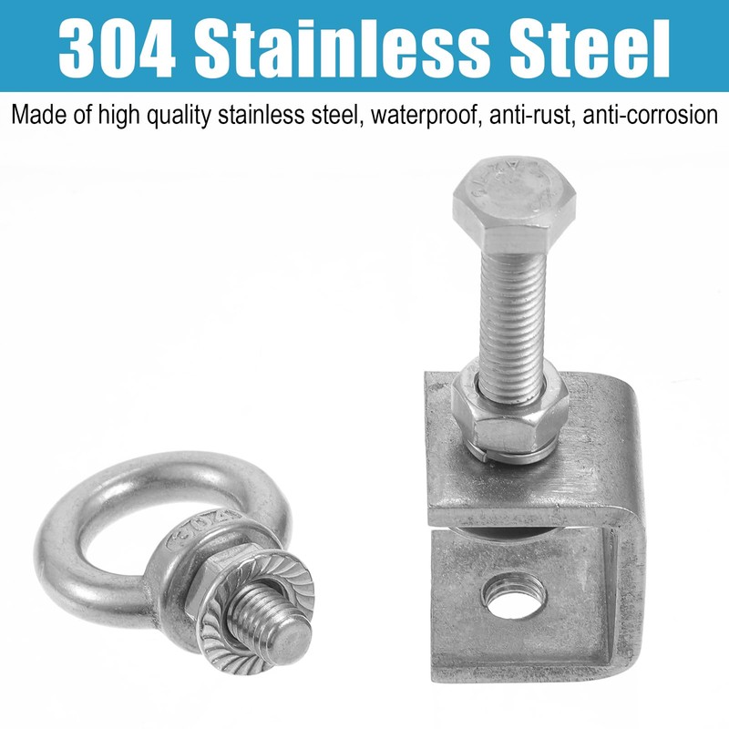 Afcabakila 6 Pcs 25mm C Clamps, 304 Stainless Steel with