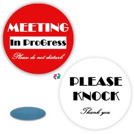 In a Meeting Sign for Office Door Magnet, Meeting in Progress Do Not Disturb Privacy Door Sign for Business Office Clinic Dorm Online Class and Meeting Session Conference Room.