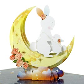 CUTPOPUP Mothers Day Card Pop Up, 3D Birthday Greeting Card, Mother's Day Card for Women, Mom, Wife, Grandma, Daughter (Bunny Rabbit)