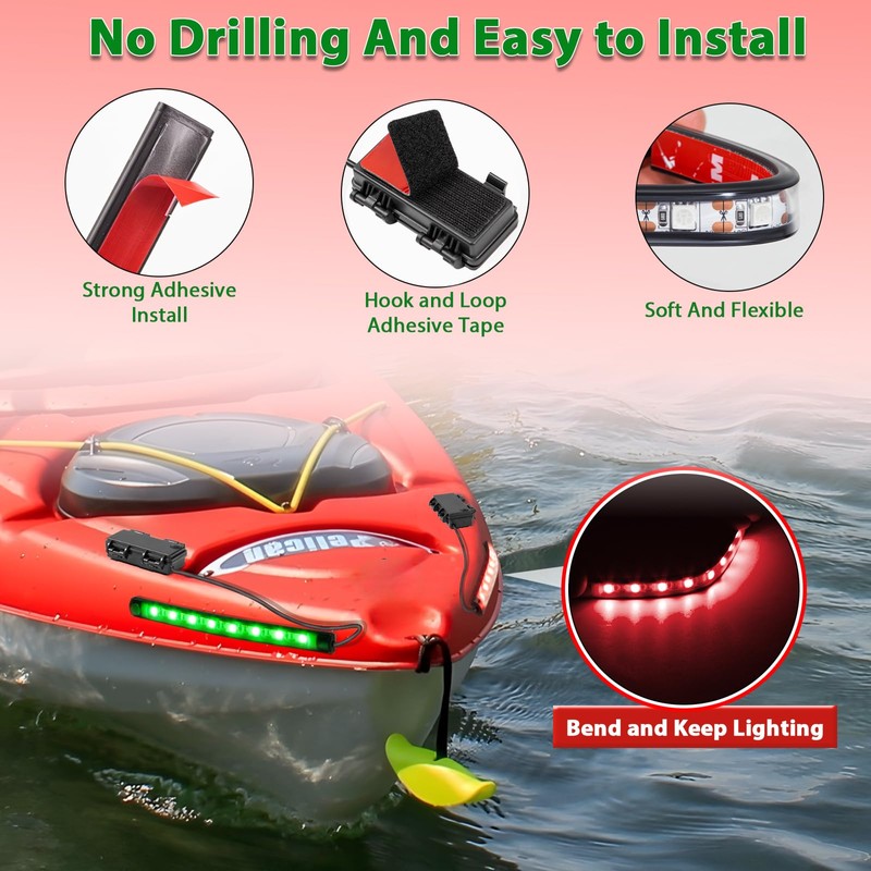 Battery Powered Led Navigation Lights For Boats Led, IP67 Waterproof