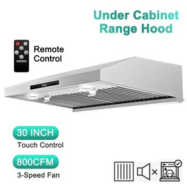 SNDOAS 30in Under Cabinet Range Hood 800CFM Stainless Steel 3-Speed Touch Control NEW