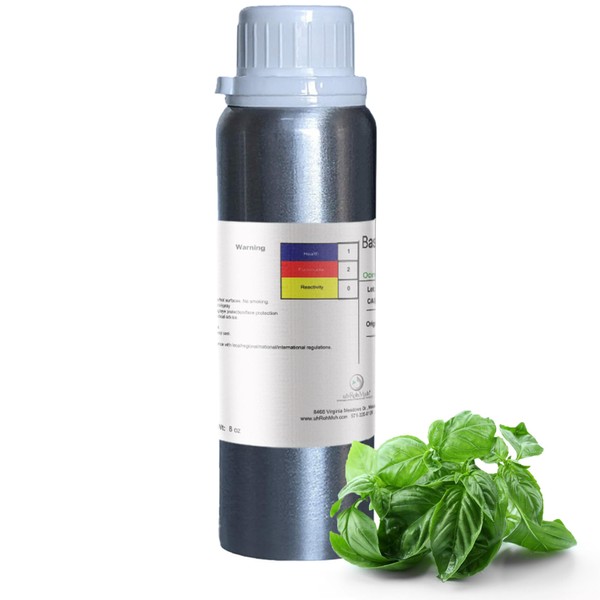 uh*Roh*Muh Pure Basil Essential Oil c.t. Methyl Chavicol | Home Essential Diffuser Oil for Aromatherapy, Perfect for Massage, Hair Care, Skin Care and Making Perfumes - India (8 oz)