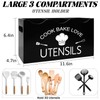 LYRIMEAI Large Utensil Holder for Kitchen Counter, 3 Compartment Solid