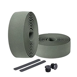 BBB Cycling Bike Handlebar Tape Road Bike I Foam Grip Bike Tape I Includes Handlebar Plugs I RaceRibbon BHT-01 Olive Green