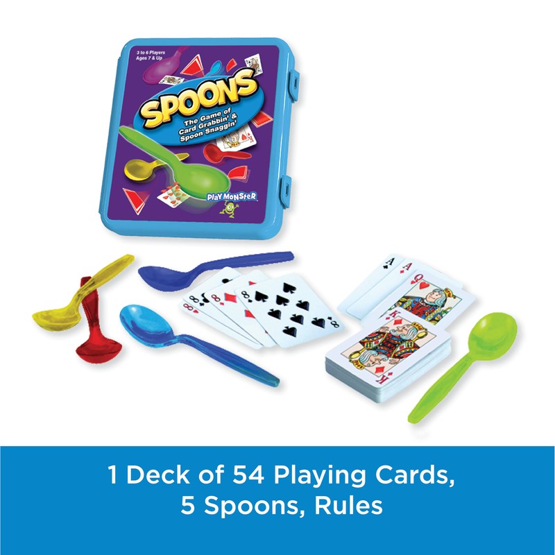 PlayMonster Spoons in a Case, Card Games for Kids -