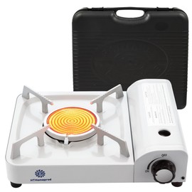 Portable Butane Stove Single Infrared Camping Burners 13000 BTU Outdoor Cooking Gear Backpackers Essential White