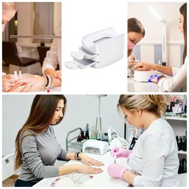 Chunmeng White Nail Powder Recycling Box With Scoop Nail Art Box Nail Art Accessories Makeup Tool Powder Glitter Saver Nail Art Accessories Makeup Tool