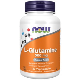 NOW Foods Supplements, L-Glutamine 500 mg, Nitrogen Transporter*, Amino Acid, 120 Veg Capsules