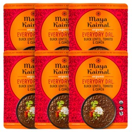 Maya Kaimal Foods - Organic Indian Everyday Dal - Black Lentil 10oz - Fully Cooked with Tomato and Cumin - Vegan - Microwavable - Ready to Eat Meals - Pack of 6