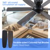 Kviflon 52" Ceiling Fans with Lights, Low Profile Ceiling Fan