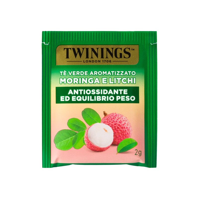 Twinings, Tè Verde con Moringa Aromatizzato al Litchi, Gusto Dolce