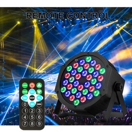36 LEDs Par Lights Colorful Stage Light Sound Active with Remote Control DMX Control for Home Party KTV Disco DJ Show Club Bar