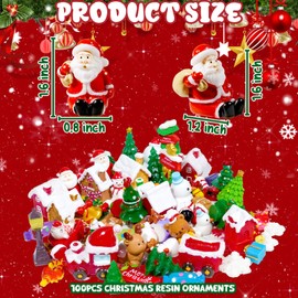 Bbiamsleep 100 Pcs Mini Christmas Figurines Miniature Christmas Figurines