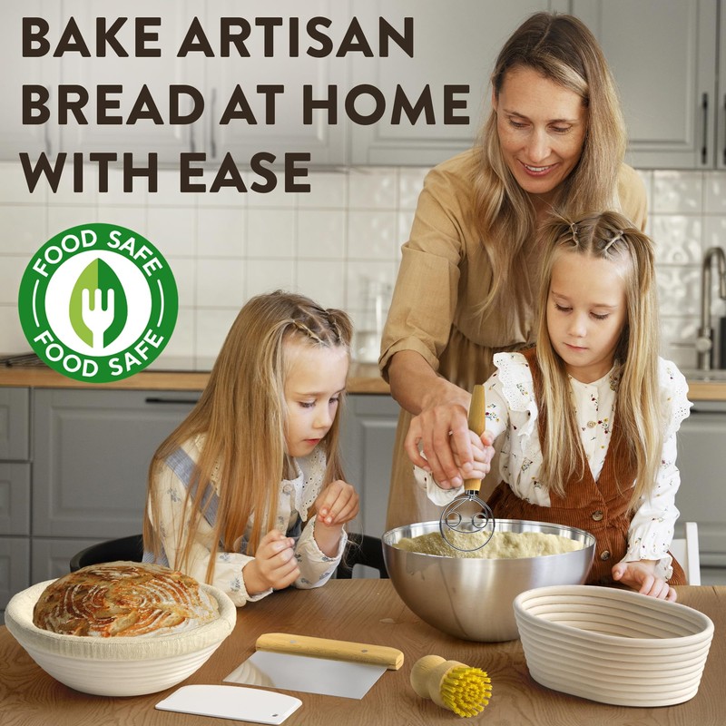 Complete Bread Proofing Baskets Set - Premium Quality Kit for