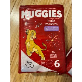 Huggies Little Movers Baby Diaper Size 6 Over 35lbs, Bag of 16 Diapers