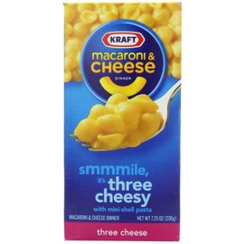 Kraft Macaroni and Cheese Dinner Three Cheese 7.25oz Box (Pack of 12)