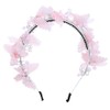 Motique Accessories Elegant Wedding Bead and Crystal Chiffon Butterfly Headband-Pink