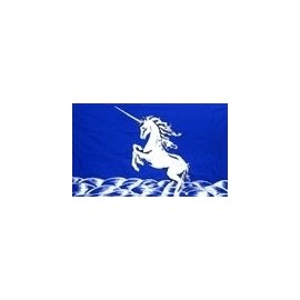 5ft x 3ft Unicorn Mythical Horse Blue Flag