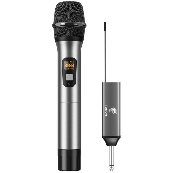 TONOR TONOR Wireless Microphone, UHF Metal Cordless Handheld Mic System