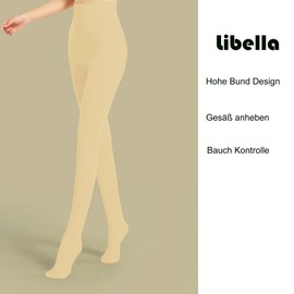 Libella 4152 Women's Thermal Tights with Inner Lining, Winter Warm Opaque Thermal Tights, Cuddly Seamless Treggings, High Waist Sports Tights, Multicoloured, Pack of 1 beige, l