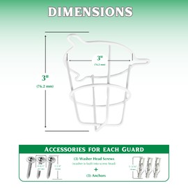 Fire Sprinkler Guard White | Sprinkler Guard Head Cage Protector for Both 1/2" & 3/4" Sprinkler Head | Protection for Flush Mount, Side Wall & Semi - Recessed Fire Sprinkler Guard - 4 PK