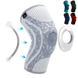 INDEEMAX Knee Brace for Men and Women for Knee Support with Side Stabilisers and Patella Gel Pad, Relieves Knee Pain, ACL, Meniscus Tear, Arthritis