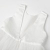 Uhnice Flower Girl Dress Satin V-Back Ball Gown for Wedding