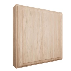 4 1/2"W x 4 1/2"H x 1 1/8"P Americraft Solid Hardwood Stain Grade Standard Smooth Rosette with Decorative Edge, Red Oak