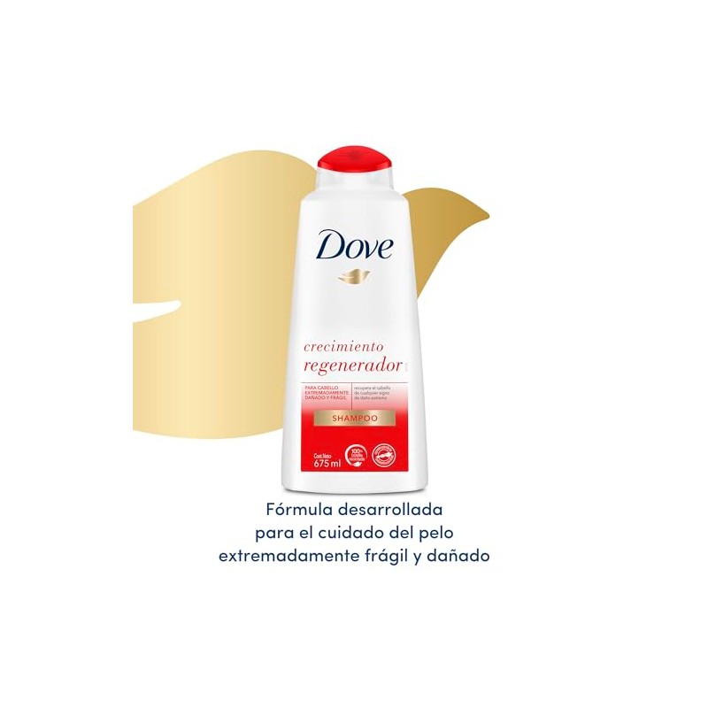 Dove Shampoo Crecimiento Regenerador para el cuidado del cabello extremadamente