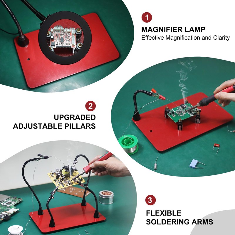 Soldering Helping Hands Station, NEWACALOX Magnetic Third Hand Helping Tool