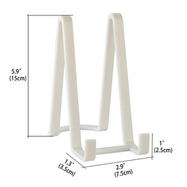 Plate Stands for Display 6 Inch - White Tabletop Easel Holder - 6 Pack for Decorative Plates, Picture Frames, Books, Tablets, Plaques - Home Office Decor