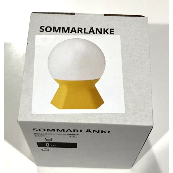 Ikea SOMMARLANKE LED Mini Table Lamp, Battery Operated Yellow 4