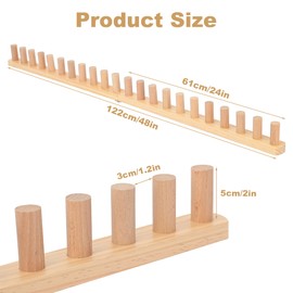 WYJREES 48'' Chunky Yarn Blanket Loom, Wooden Peg Frame Chunky Knitting Blanket Loom, Custom Knitting Loom, Extra Large Loom for Chunky Blankets Perfect for Birthday Gifts