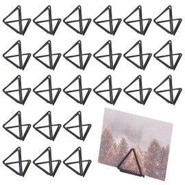 OLYCRAFT 36pcs Mini Place Card Holder Triangle Shape Wedding Table Number Holder Black Photo Holder Picture Stand Clips for Place Cards Weddings Anniversary Party