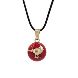 Nature Reflections Cardinal Angel Caller Necklace, Enamel, No Gemstone