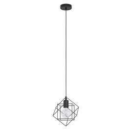 EGLO Straiton Black Steel Modern Geometric Pendant Light
